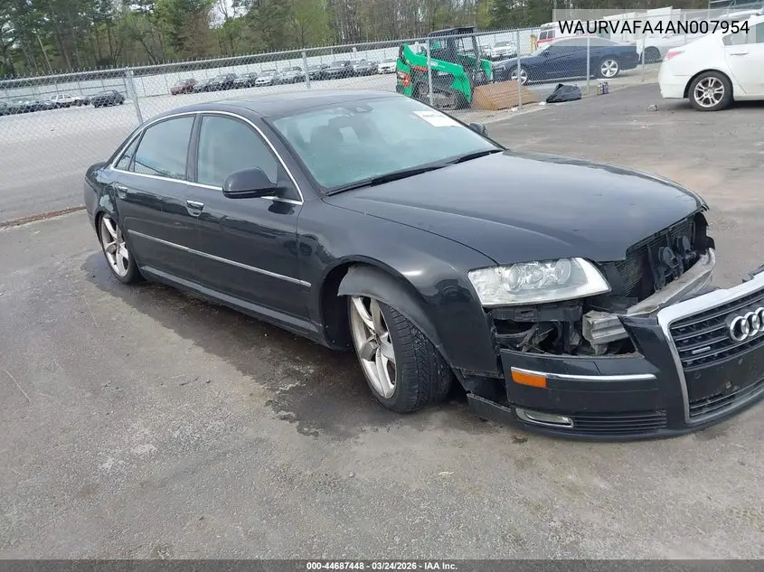 2010 Audi A8 L 4.2 VIN: WAURVAFA4AN007954 Lot: 44687448