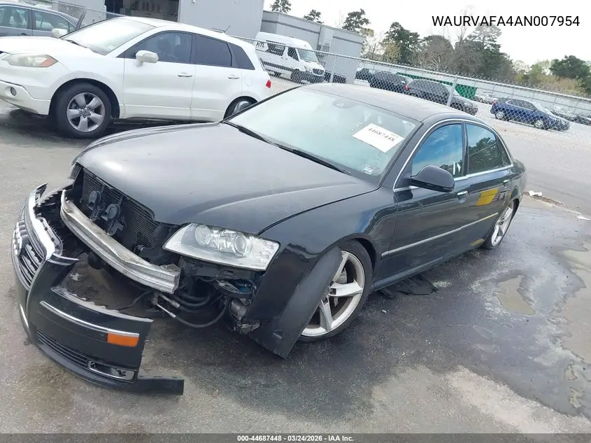 2010 Audi A8 L 4.2 VIN: WAURVAFA4AN007954 Lot: 44687448