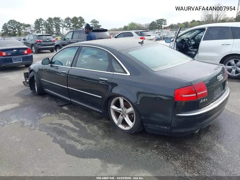 2010 Audi A8 L 4.2 VIN: WAURVAFA4AN007954 Lot: 44687448