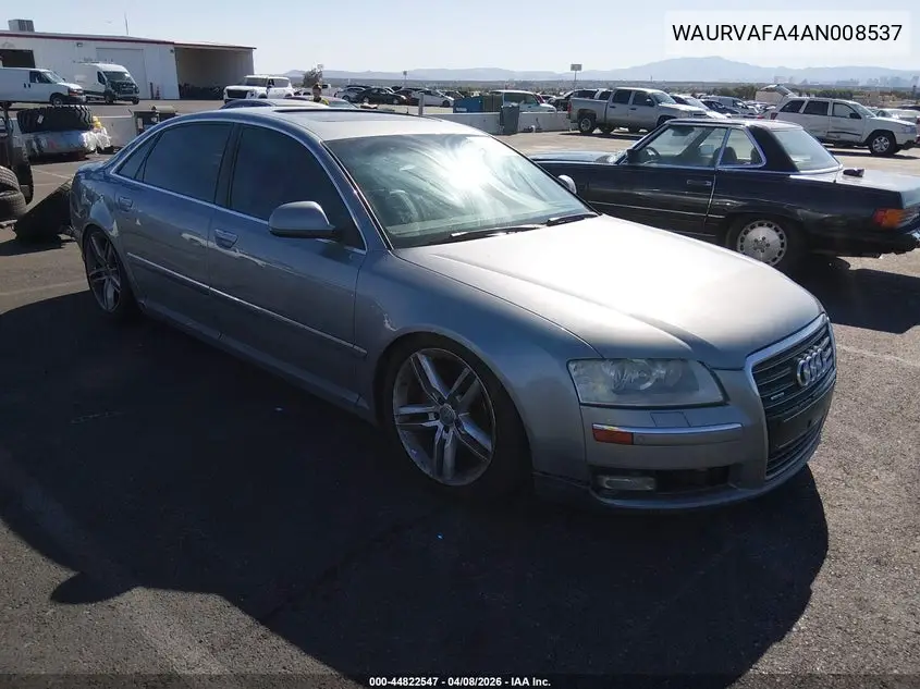 2010 Audi A8 L 4.2 VIN: WAURVAFA4AN008537 Lot: 44822547