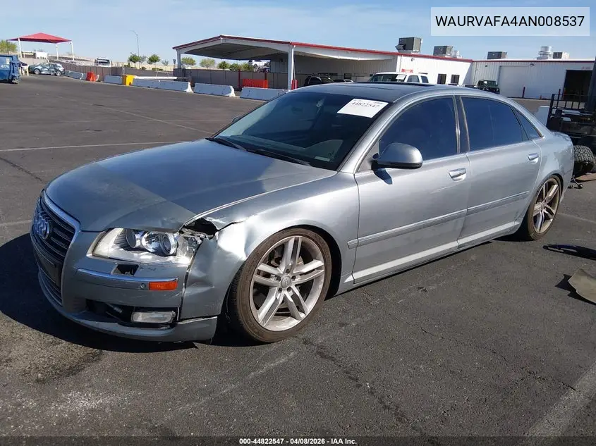 2010 Audi A8 L 4.2 VIN: WAURVAFA4AN008537 Lot: 44822547