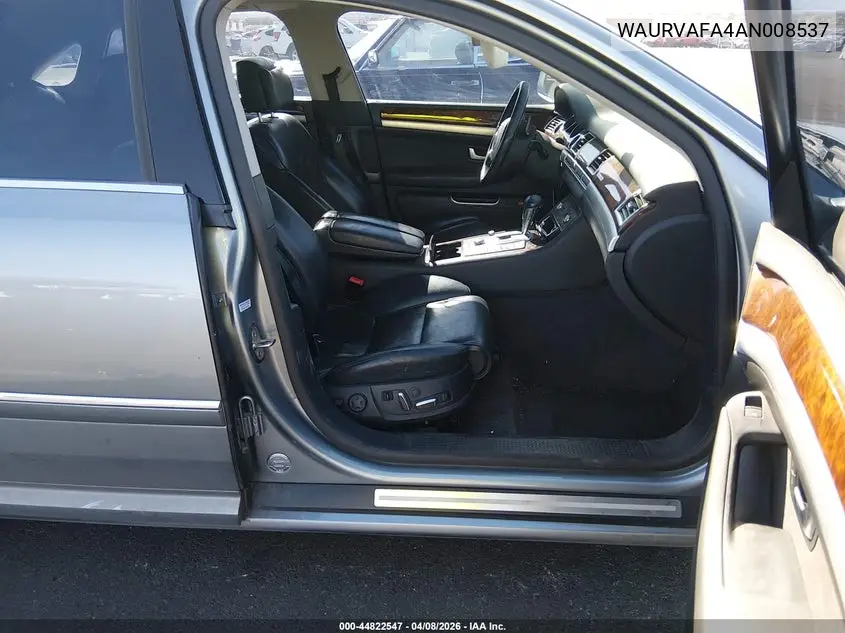 2010 Audi A8 L 4.2 VIN: WAURVAFA4AN008537 Lot: 44822547