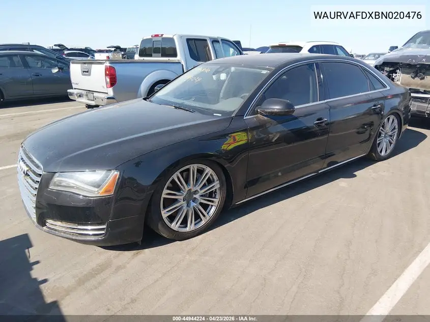 2011 Audi A8 L 4.2 VIN: WAURVAFDXBN020476 Lot: 44944224