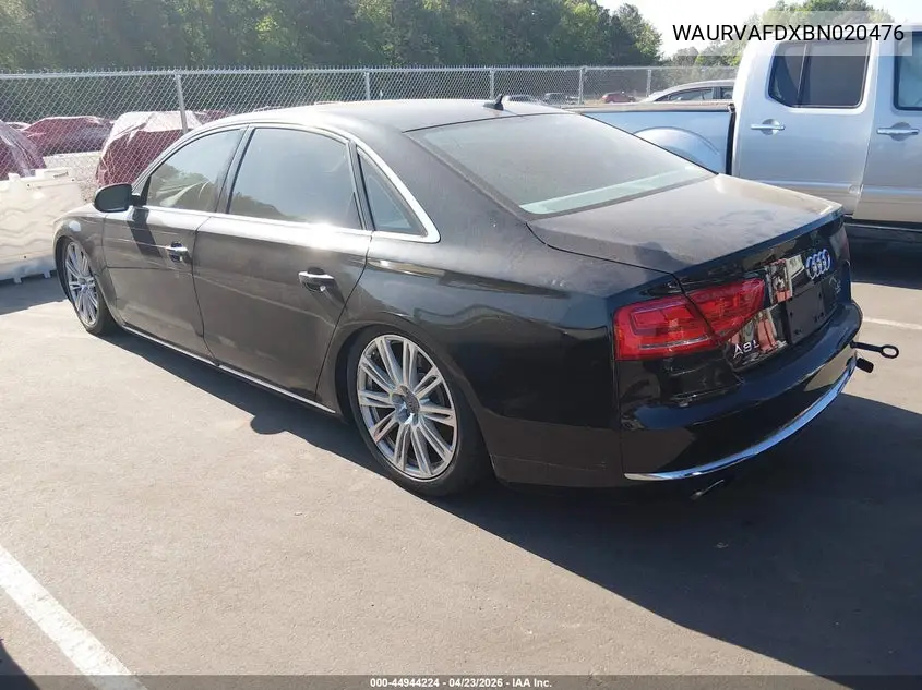 2011 Audi A8 L 4.2 VIN: WAURVAFDXBN020476 Lot: 44944224