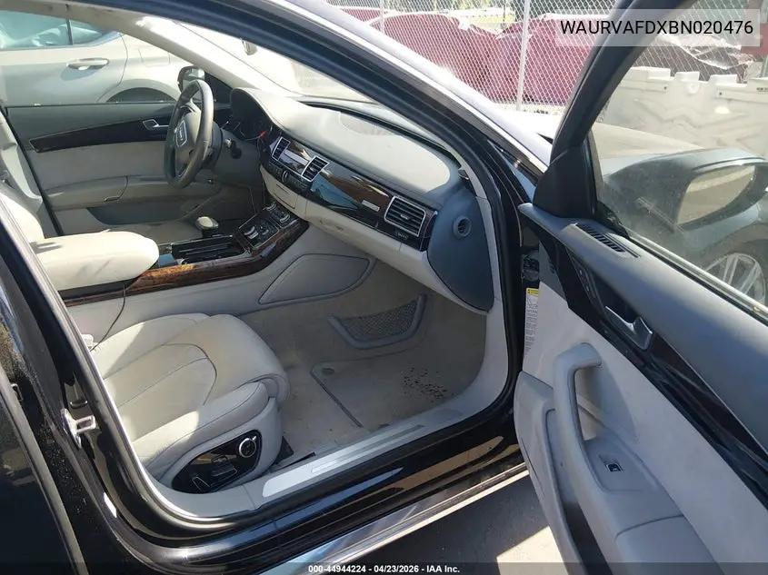 2011 Audi A8 L 4.2 VIN: WAURVAFDXBN020476 Lot: 44944224