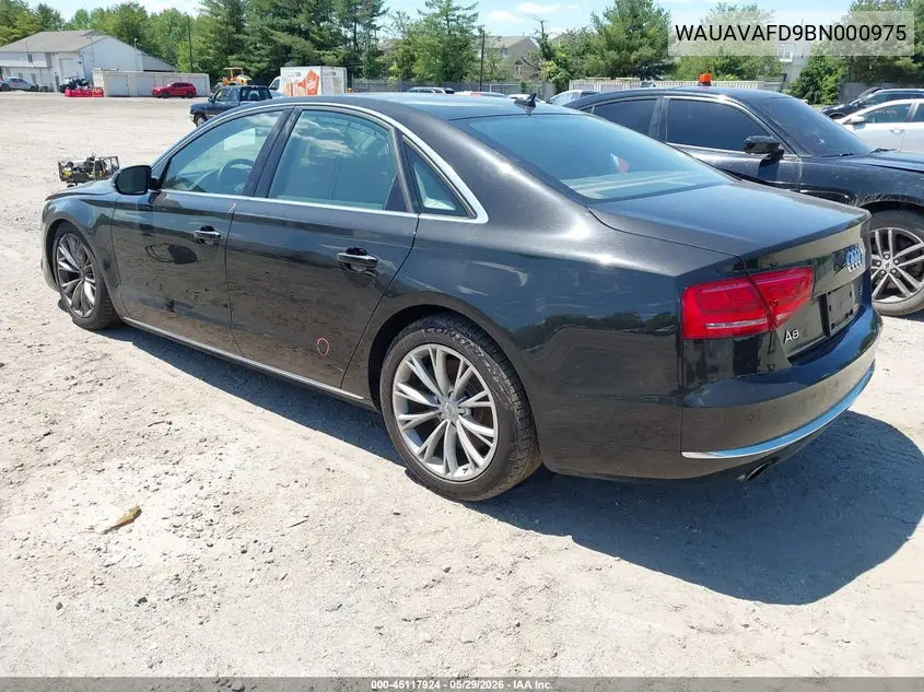 2011 Audi A8 4.2 VIN: WAUAVAFD9BN000975 Lot: 45117924