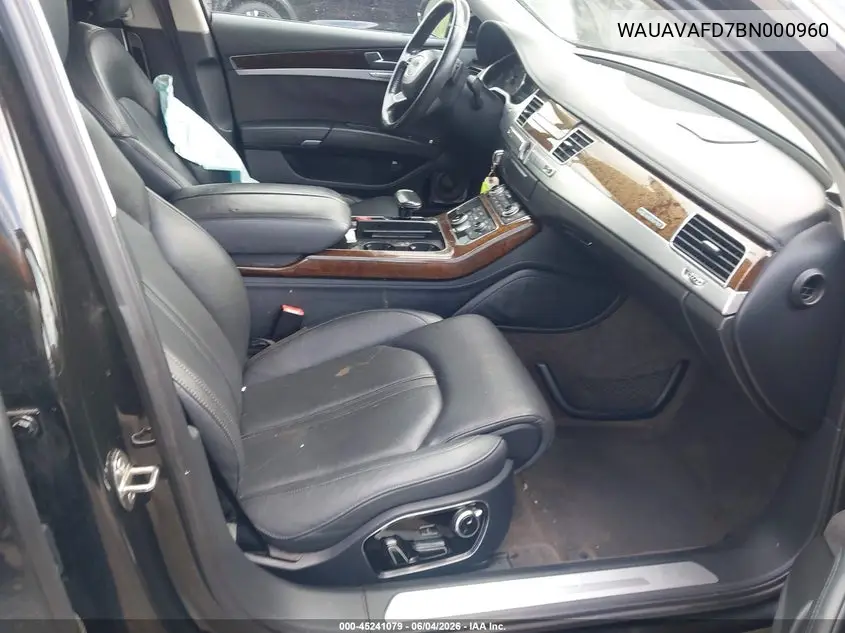 2011 Audi A8 4.2 VIN: WAUAVAFD7BN000960 Lot: 45241079