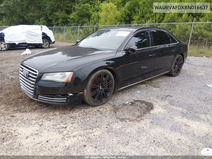 2011 Audi A8 L 4.2 VIN: WAURVAFDXBN016637 Lot: 45290901
