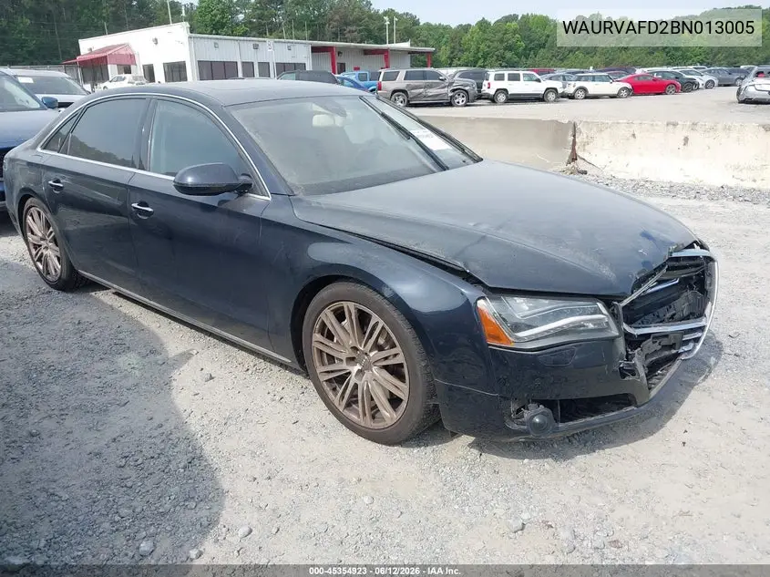 2011 Audi A8 L 4.2 VIN: WAURVAFD2BN013005 Lot: 45354923