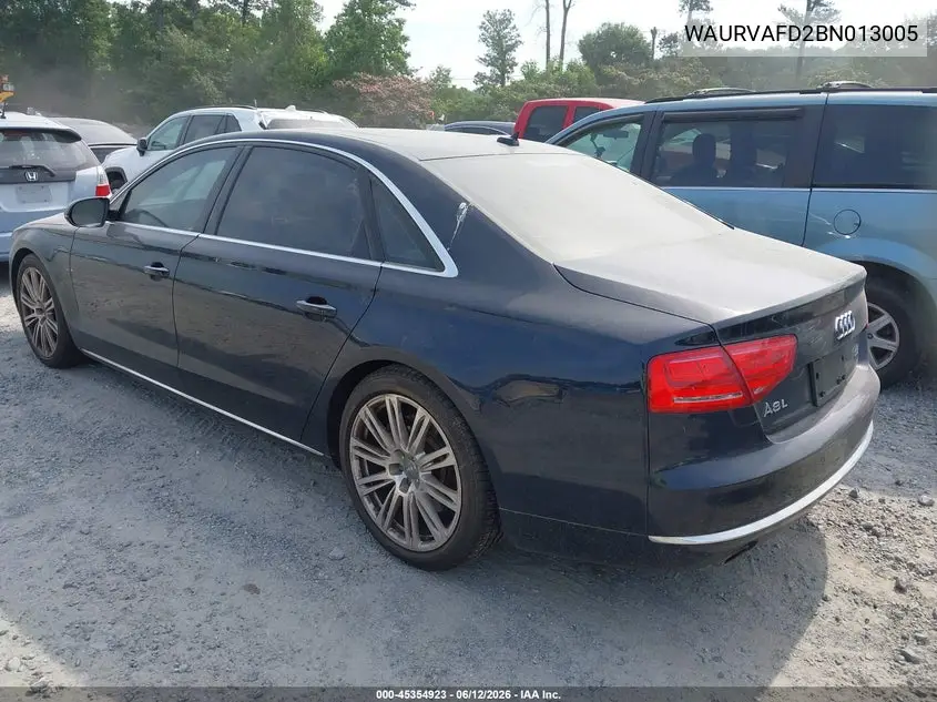 2011 Audi A8 L 4.2 VIN: WAURVAFD2BN013005 Lot: 45354923