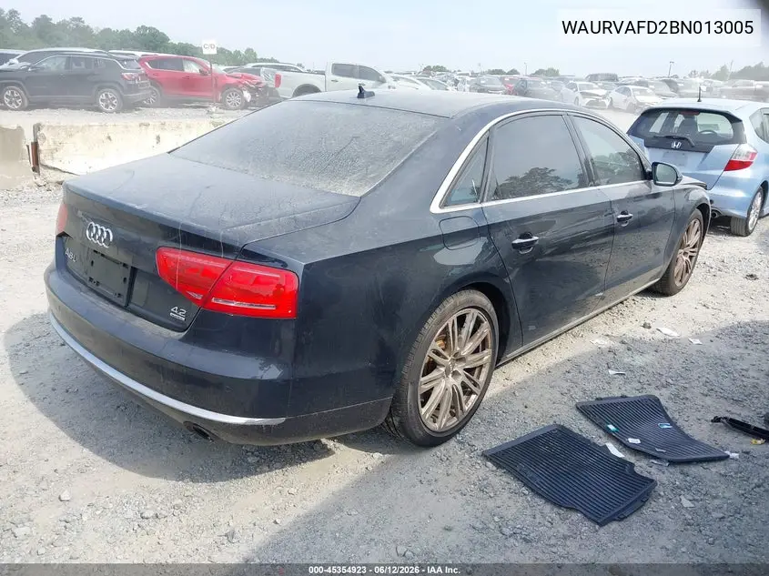 2011 Audi A8 L 4.2 VIN: WAURVAFD2BN013005 Lot: 45354923