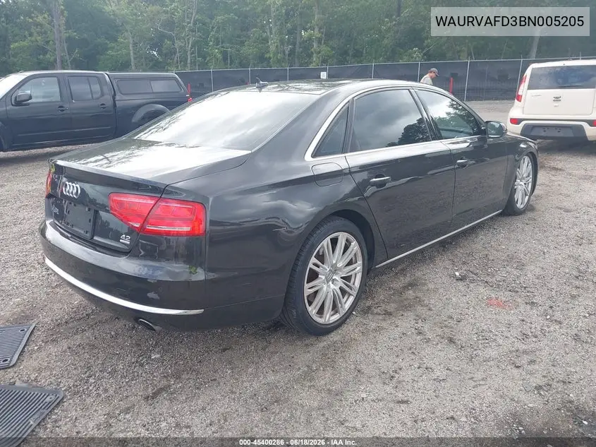 2011 Audi A8 L 4.2 VIN: WAURVAFD3BN005205 Lot: 45400286