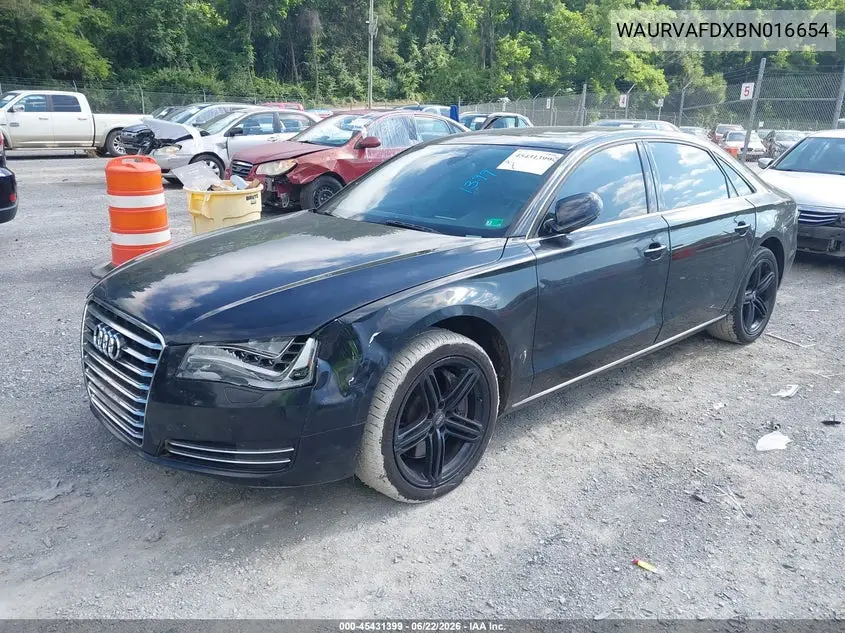 2011 Audi A8 L 4.2 VIN: WAURVAFDXBN016654 Lot: 45431399