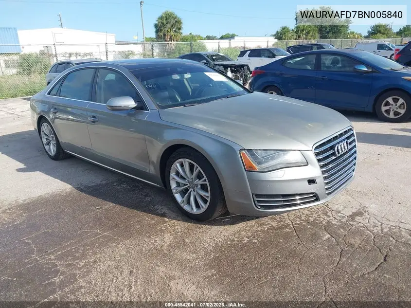 2011 Audi A8 L 4.2 VIN: WAURVAFD7BN005840 Lot: 45542041