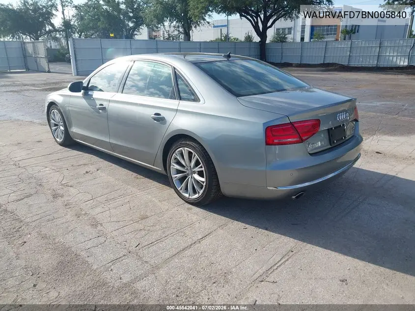 2011 Audi A8 L 4.2 VIN: WAURVAFD7BN005840 Lot: 45542041