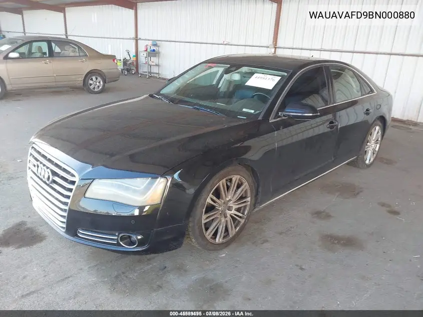 2011 Audi A8 4.2 VIN: WAUAVAFD9BN000880 Lot: 45589495