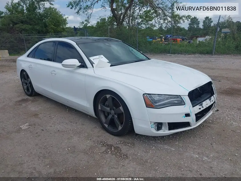 2011 Audi A8 L 4.2 VIN: WAURVAFD6BN011838 Lot: 45594526