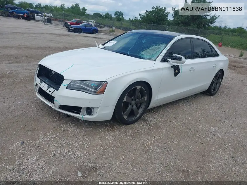 2011 Audi A8 L 4.2 VIN: WAURVAFD6BN011838 Lot: 45594526