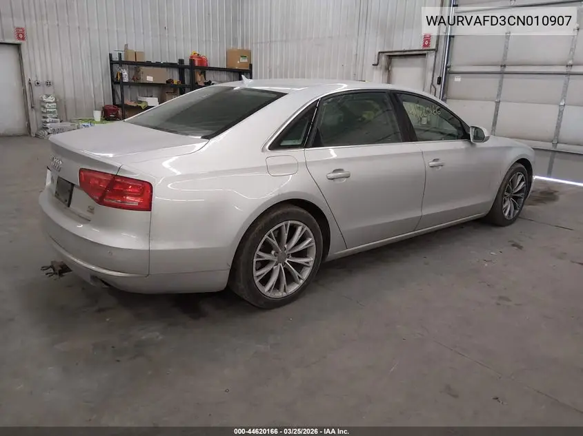 2012 Audi A8 L 4.2 VIN: WAURVAFD3CN010907 Lot: 44620166