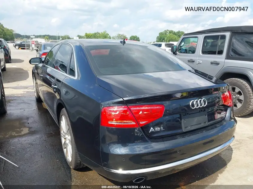 2012 Audi A8 L 4.2 VIN: WAURVAFD0CN007947 Lot: 45325221