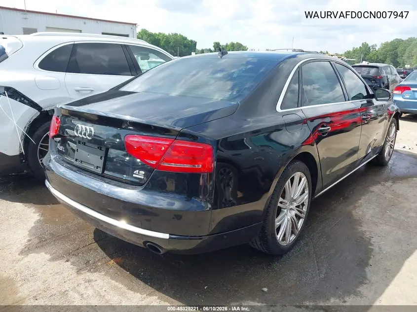 2012 Audi A8 L 4.2 VIN: WAURVAFD0CN007947 Lot: 45325221