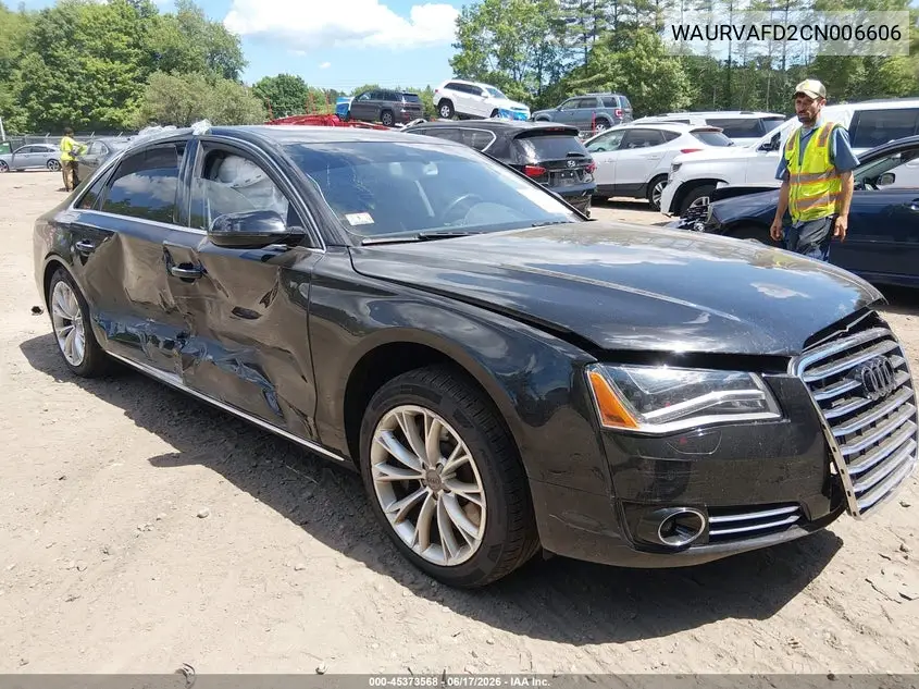 2012 Audi A8 L L 4.2 (Tiptronic) (No Longer Orderable) VIN: WAURVAFD2CN006606 Lot: 45373568