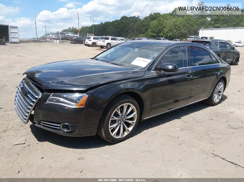 2012 Audi A8 L L 4.2 (Tiptronic) (No Longer Orderable) VIN: WAURVAFD2CN006606 Lot: 45373568