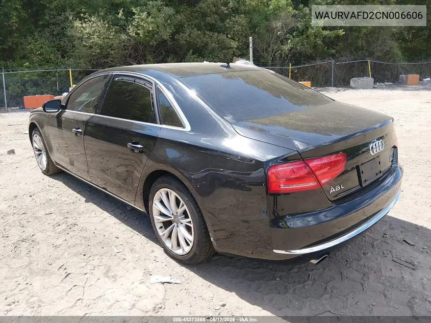 2012 Audi A8 L L 4.2 (Tiptronic) (No Longer Orderable) VIN: WAURVAFD2CN006606 Lot: 45373568