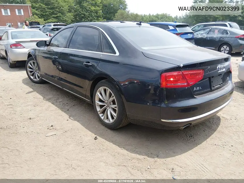2012 Audi A8 L L 4.2 (Tiptronic) (No Longer Orderable) VIN: WAURVAFD9CN023399 Lot: 45399004