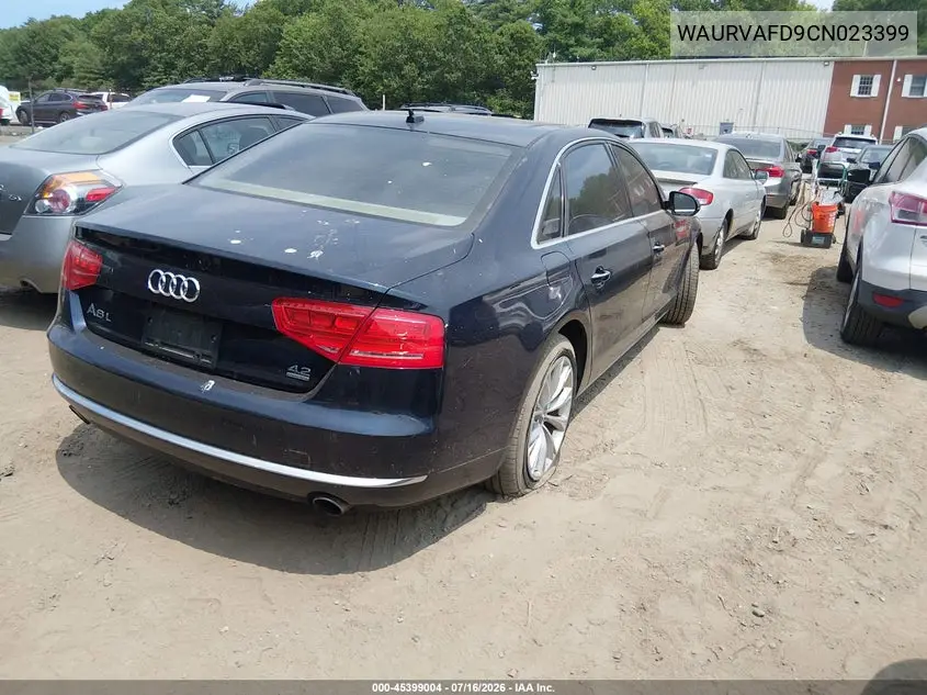 2012 Audi A8 L L 4.2 (Tiptronic) (No Longer Orderable) VIN: WAURVAFD9CN023399 Lot: 45399004