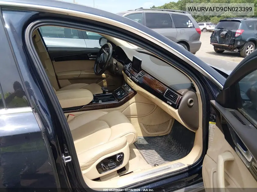 2012 Audi A8 L L 4.2 (Tiptronic) (No Longer Orderable) VIN: WAURVAFD9CN023399 Lot: 45399004