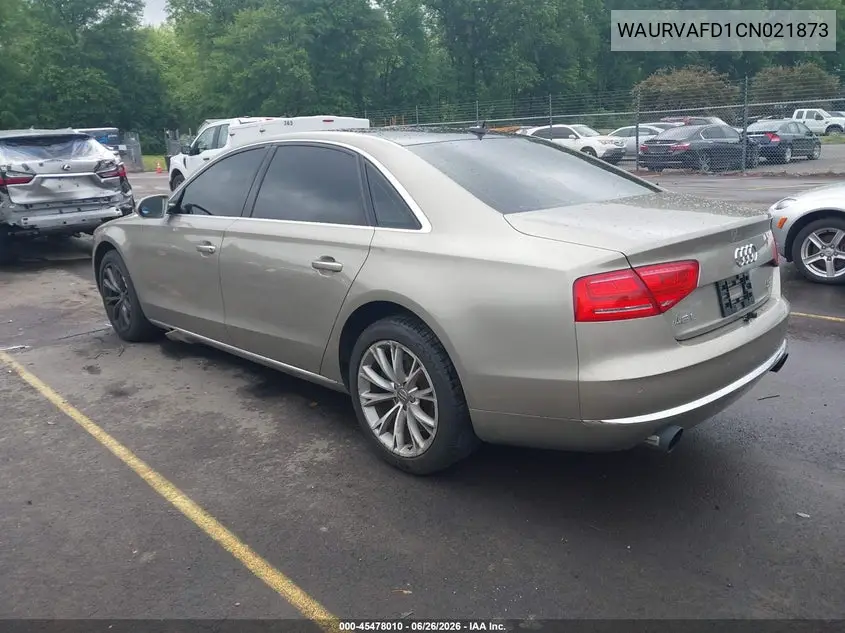 2012 Audi A8 L L 4.2 (Tiptronic) (No Longer Orderable) VIN: WAURVAFD1CN021873 Lot: 45478010