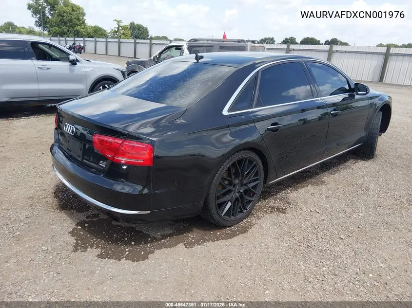 2012 Audi A8 L L 4.2 (Tiptronic) (No Longer Orderable) VIN: WAURVAFDXCN001976 Lot: 45647351