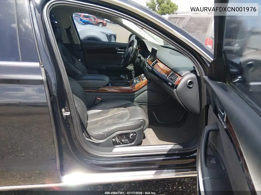 2012 Audi A8 L L 4.2 (Tiptronic) (No Longer Orderable) VIN: WAURVAFDXCN001976 Lot: 45647351