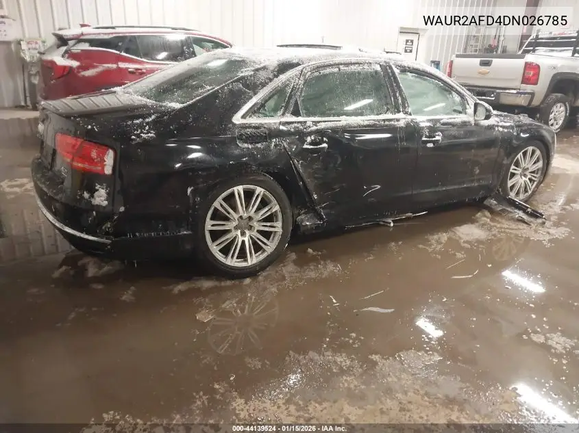 2013 Audi A8 L 4.0T VIN: WAUR2AFD4DN026785 Lot: 44139524