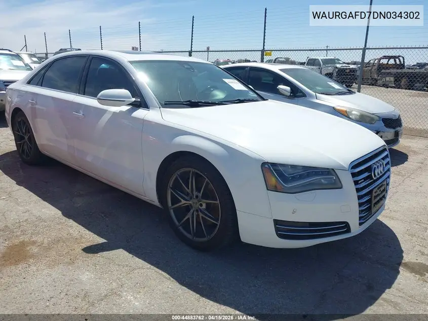 2013 Audi A8 L 3.0T VIN: WAURGAFD7DN034302 Lot: 44883762