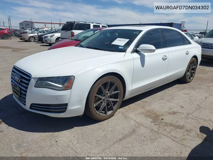 2013 Audi A8 L 3.0T VIN: WAURGAFD7DN034302 Lot: 44883762
