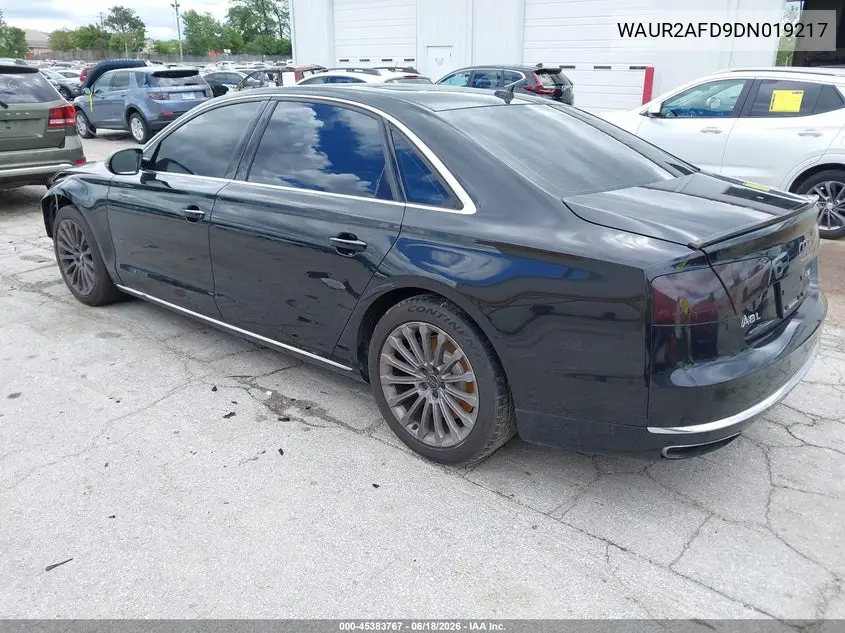 2013 Audi A8 L 4.0T VIN: WAUR2AFD9DN019217 Lot: 45383767