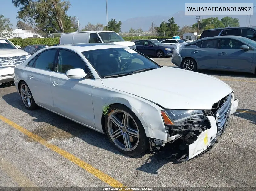 2013 Audi A8 4.0T VIN: WAUA2AFD6DN016997 Lot: 45398392