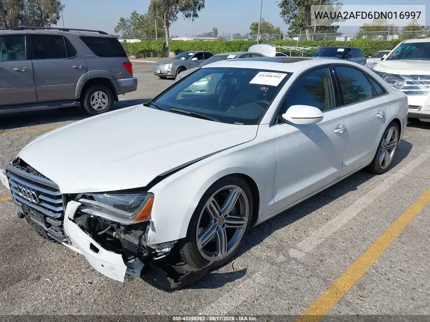 2013 Audi A8 4.0T VIN: WAUA2AFD6DN016997 Lot: 45398392