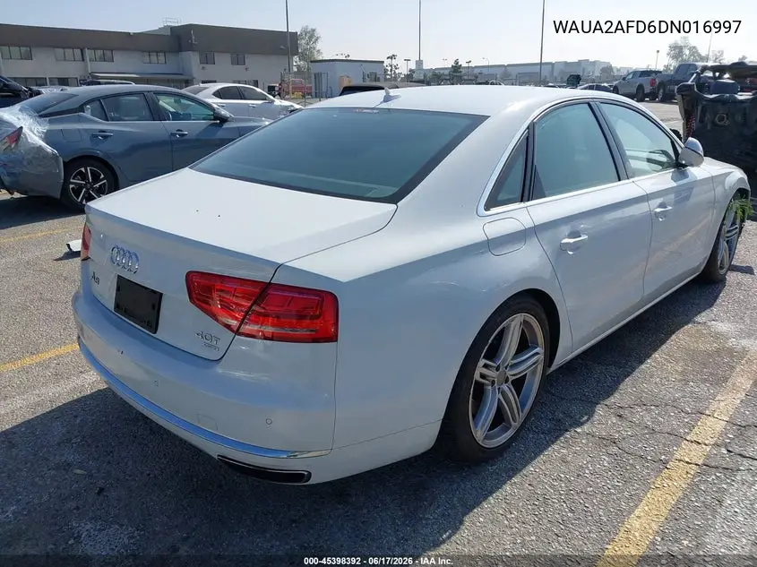2013 Audi A8 4.0T VIN: WAUA2AFD6DN016997 Lot: 45398392