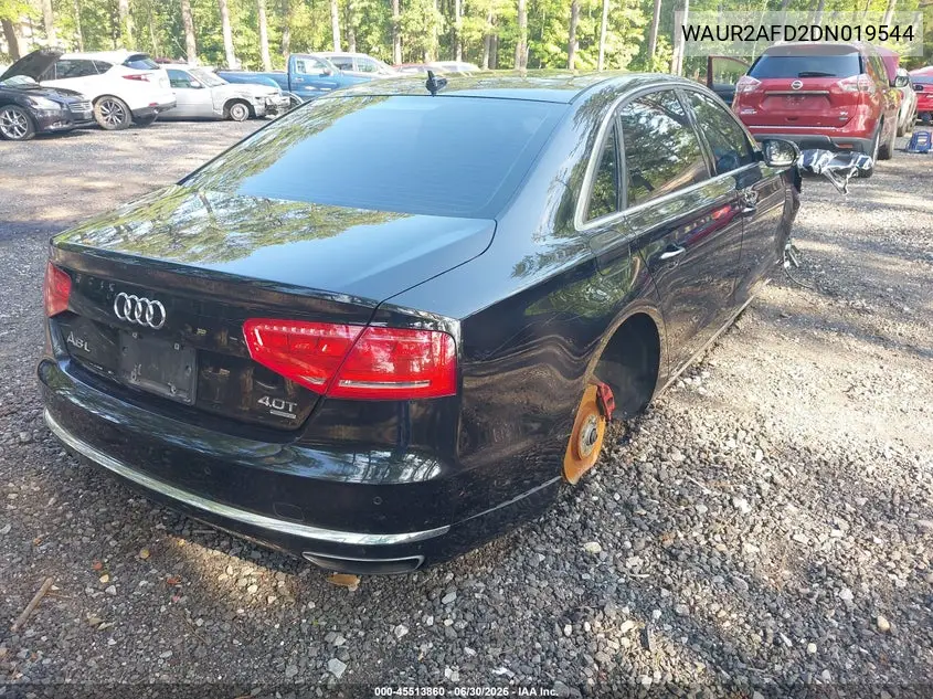 2013 Audi A8 L 4.0T VIN: WAUR2AFD2DN019544 Lot: 45513860