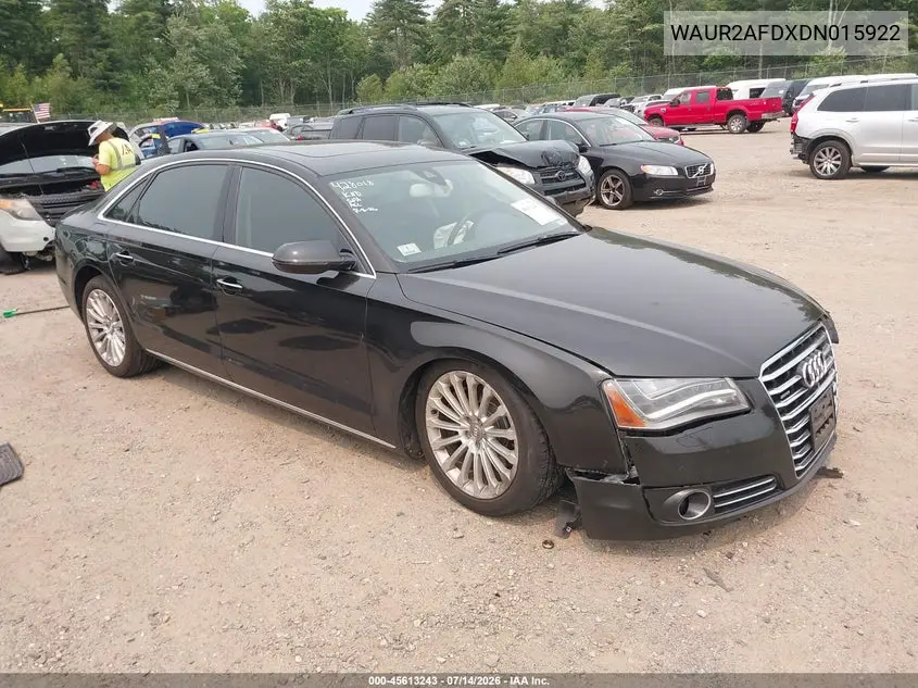 2013 Audi A8 L 4.0T VIN: WAUR2AFDXDN015922 Lot: 45613243