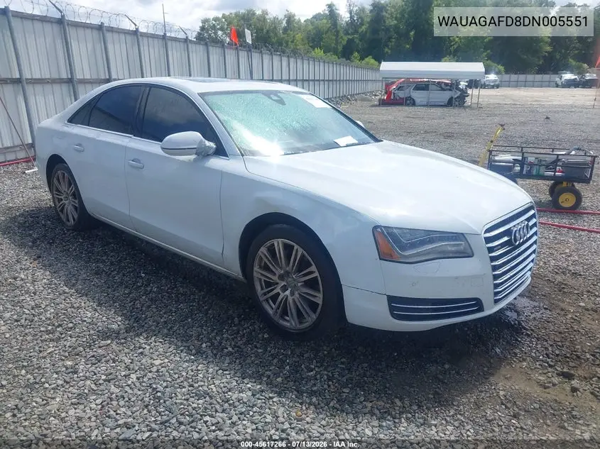 2013 Audi A8 3.0T VIN: WAUAGAFD8DN005551 Lot: 45617266
