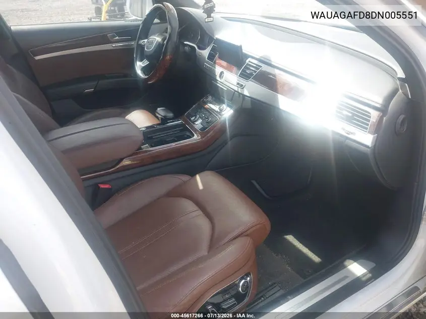 2013 Audi A8 3.0T VIN: WAUAGAFD8DN005551 Lot: 45617266