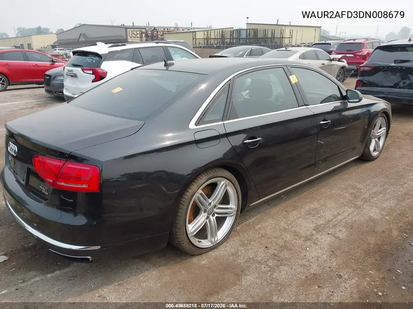 2013 Audi A8 L 4.0T VIN: WAUR2AFD3DN008679 Lot: 45658218