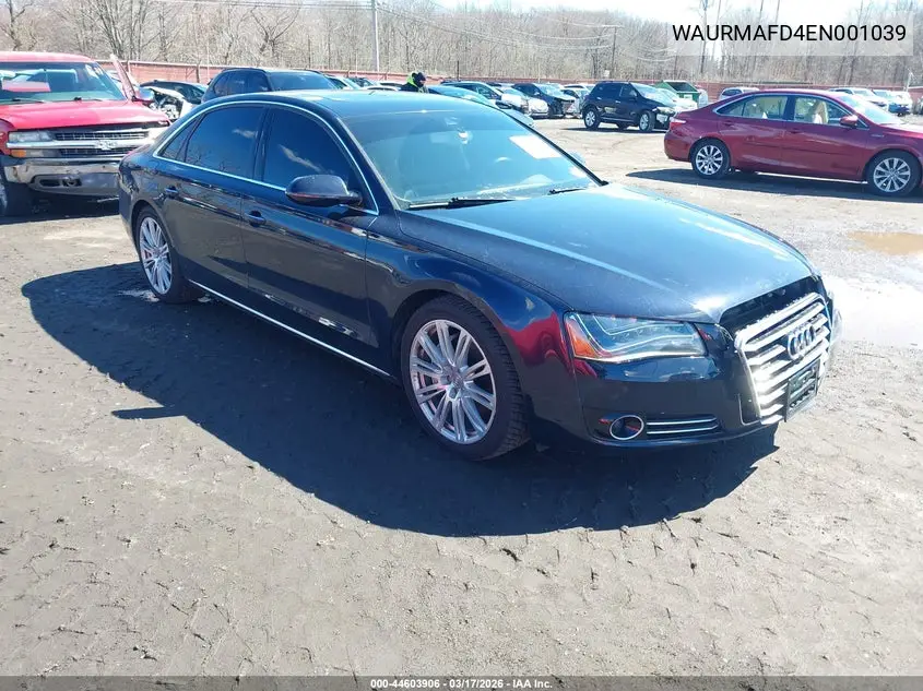 2014 Audi A8 L 3.0 Tdi VIN: WAURMAFD4EN001039 Lot: 44603906