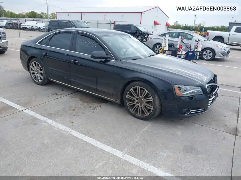 2014 Audi A8 4.0T VIN: WAUA2AFD6EN003863 Lot: 45047750