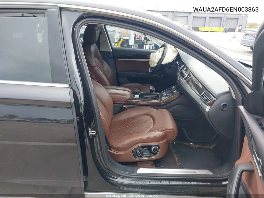 2014 Audi A8 4.0T VIN: WAUA2AFD6EN003863 Lot: 45047750