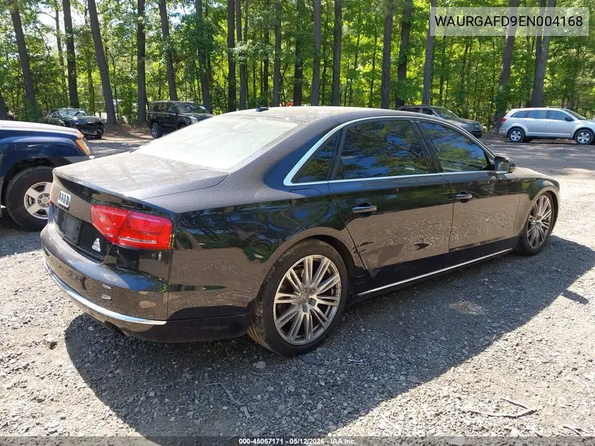 2014 Audi A8 L 3.0T VIN: WAURGAFD9EN004168 Lot: 45067171